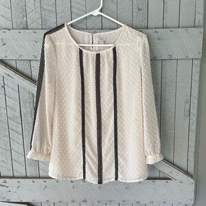 J.Crew Long Sleeve Swiss Dot Top size 8